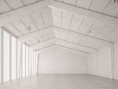 Open Space Industrial Office Vray-Corona-Redshift 3D model