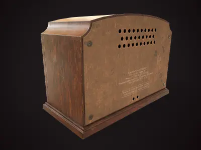 Vintage tabletop radio Low-poly 3D model