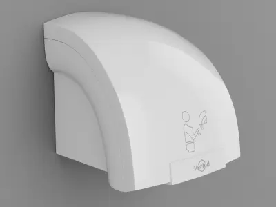 Modern Automatic Hand Dryer - Commercial Restroom Appliance 3D model