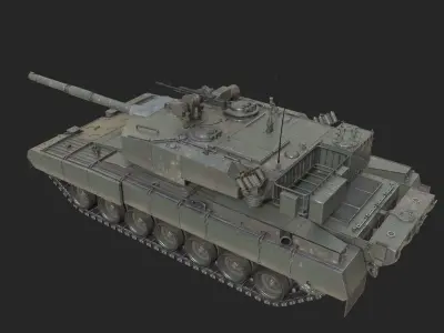 3 coatings of Indian Army KMW Arjun Main battle tank Low-poly 3D model