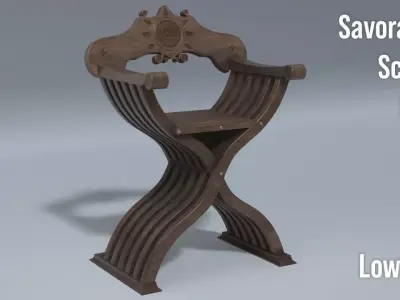 The Scissor Savoranola X Chair  Low-poly 3D model