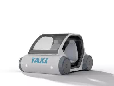 Futuristic Autonomous Car Concept Low-poly 3D model