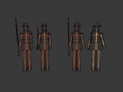 Rigged napoleonic soldiers  Free low-poly 3D model