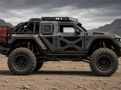 Futuristic Monster Truck STL ready 3D Printed  Vehicle 3D print model