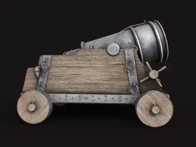 Cannon Low-poly 3D model purchase
