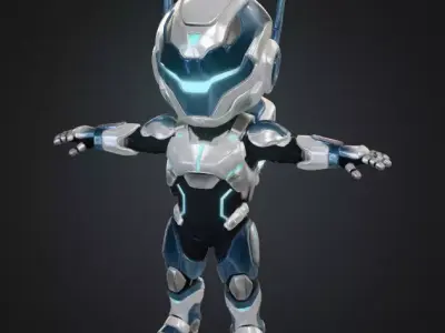 sci-fi humanoid robot 3D model