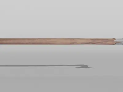 Francisca axe with wooden handle Low-poly 3D model