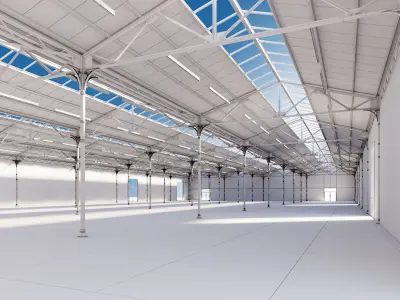 Industrial buildin with interior 1 3D model