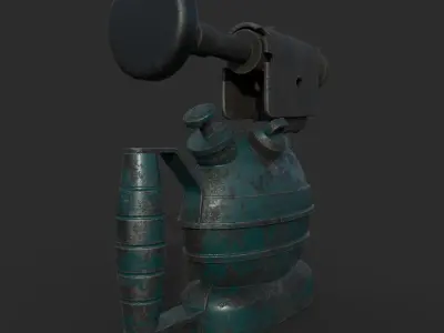 Old blow torch  Low-poly 3D model