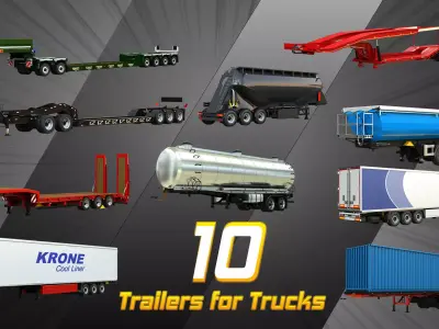 Big Collection of 3d Trailers for Trucks 3D Model Pack