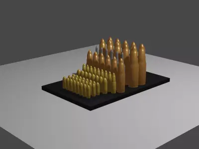 bullets lowpoly group of Free low-poly 3D model