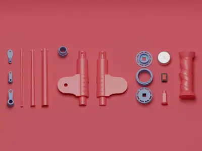 Fishing Rod Toy Low-poly 3D model