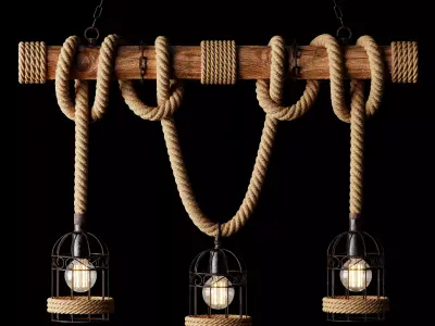 LITFAD Industrial Vintage Chandelier Birdcage Island Light 3D model