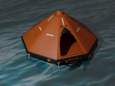 Inflatable liferaft 16 persons Free 3D model
