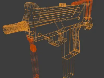 MAC 10 from csgo Low-poly 3D model