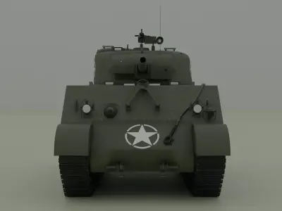M4A2 Sherman Low-poly 3D model