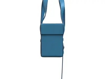 Blue Leather Box Tote Bag 3D model