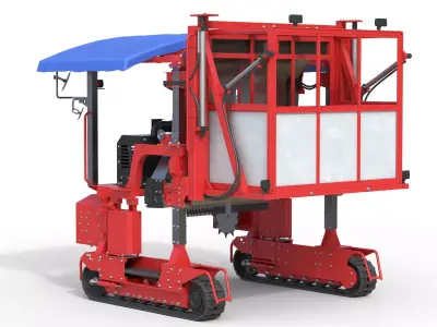 Ochiai OHC-W Tea Harvesting Machine Low-poly 3D model
