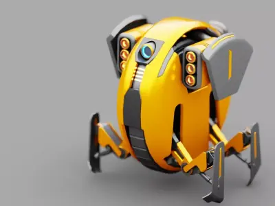 UTILITY Robot rigged animated characer Free low-poly 3D model