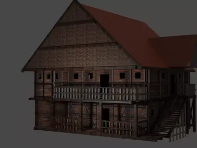 LowPoly Medieval House  Free 3D model