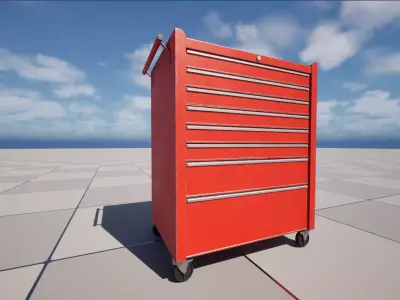 Toolbox Cabinet Game Ready PBR Low-poly 3D model