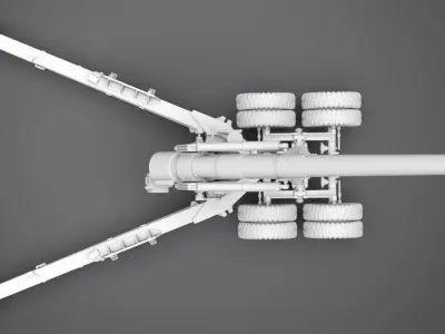 155mm Long Tom Deployed Scale model 3D print model