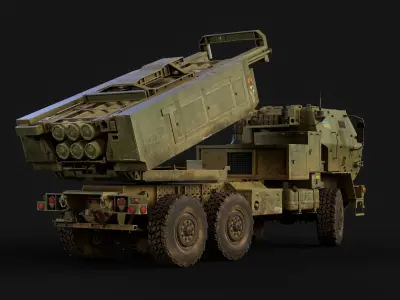 MLRS HIMARS M142 Low-poly 3D model