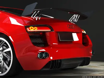 AUDI R8 car 3d model Low-poly 3D model
