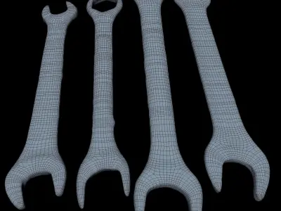 Wrenchs Middle Poly 3D model purchase