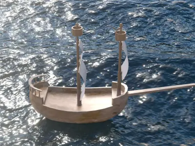 wooden ship 3D model purchase
