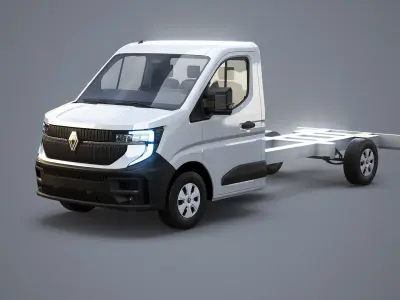 Renault Master 2025 Chassis Cab - Realistic PBR Textured 3D Model  purchase 3D model
