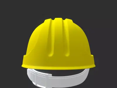 Realistic Worker Helmet 3D Model with Detailed Low-poly 3D model