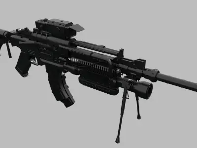 Assault Rifle Low-poly 3D model purchase