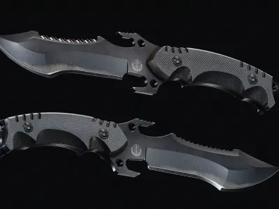Game Ready Military Tactical Knife Low-poly 3D model
