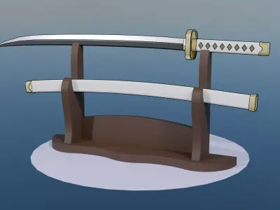 One Piece Katana Wado Ichimonji Low-poly 3D model