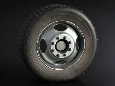 Old Wheel Low-poly 3D model