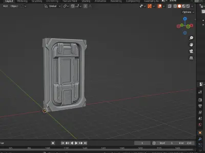 sci fi door  Free 3D model
