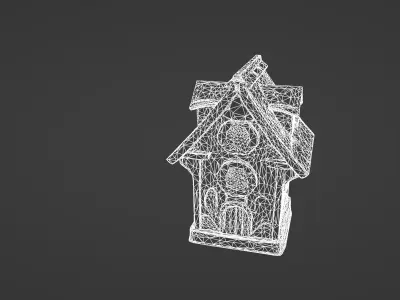 Whimsical Hand-Painted Birdhouse 3D Model 3D model