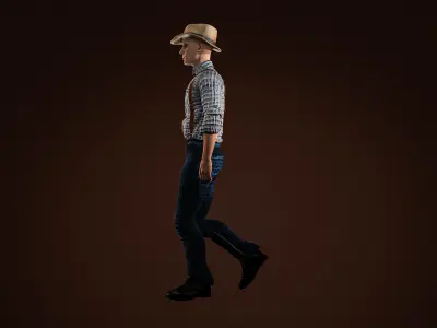 High Quality Man Old Fashion Suspender Low-poly 3D model
