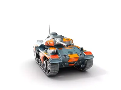 Futuristic Battle Tank model pack Low-poly 3D model purchase
