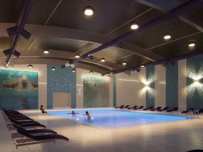 INDOOR SWIMMING POOL Low-poly 3D model