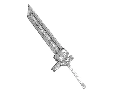Sci-Fi Greatsword Low-poly 3D model