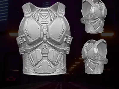 Cyber Vest 3D printable File for Action Figures 3D print model