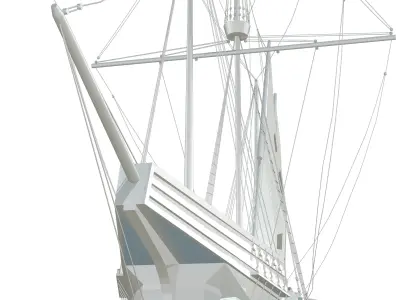 Venetian Ship XIV Century Low-poly 3D model