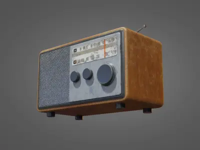 Old Radio Low-poly 3D model