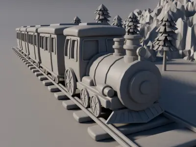 Toony Train Low-poly 3D model