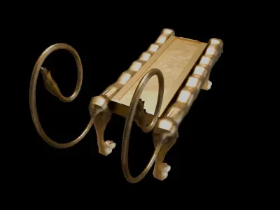 Pure Golden Lion Libation Table for Egyptian Offering  3D model