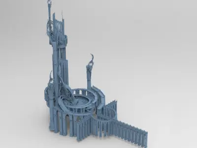 Final Fantasy Floating clockwork city  3D model