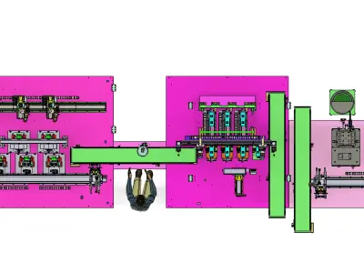3D Model Design of Soft Pack Power Battery Assembly PACK Line 3D model