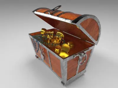 TreasureChest Low-poly 3D model